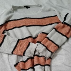 Striped White and Orange Sweater